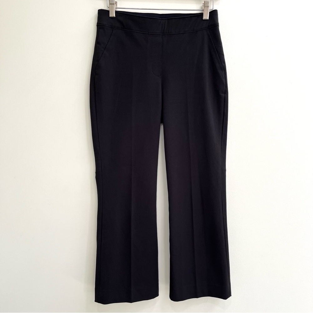 SPANX Slim Straight Leg Crop Pants Stretch Cotton Blend Black Size Small